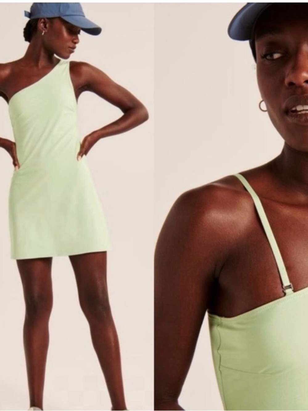 NWT Abercrombie & Fitch One-Shoulder Pastel Green traveler mini dress small